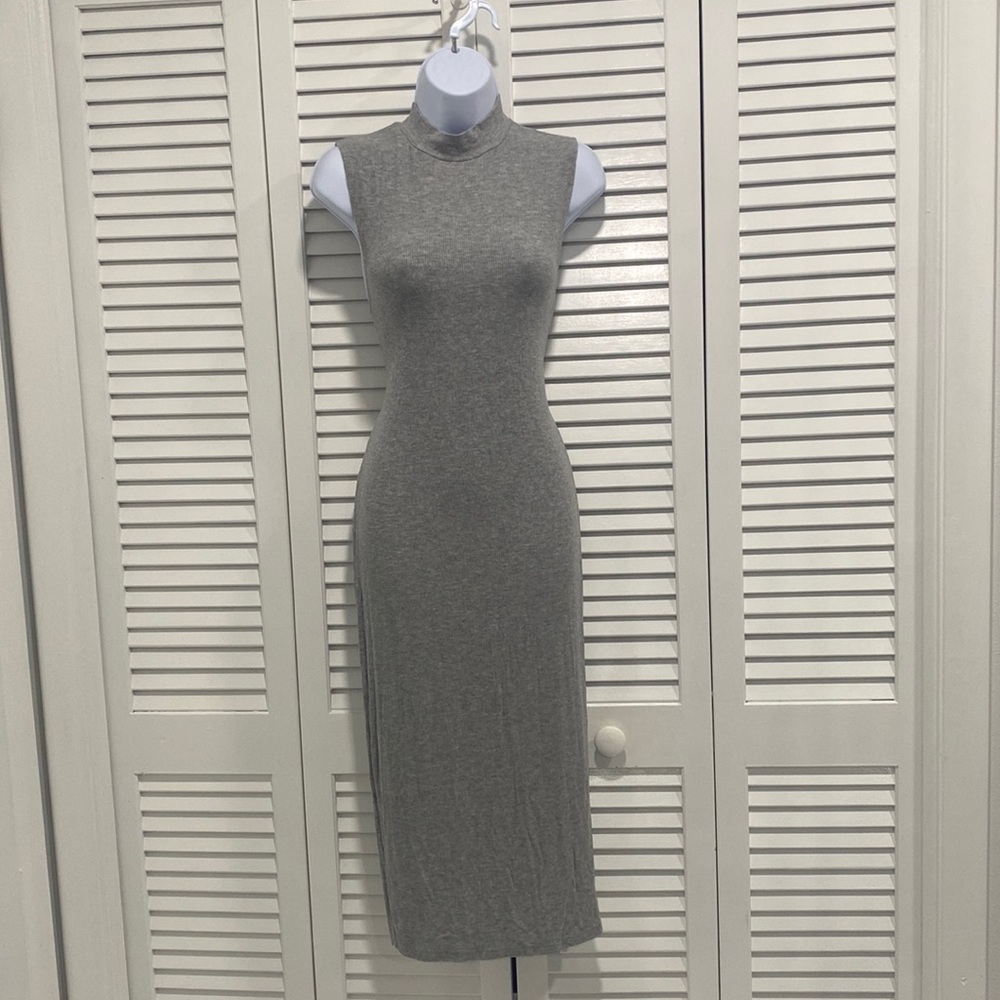 Grey midi dress cotton